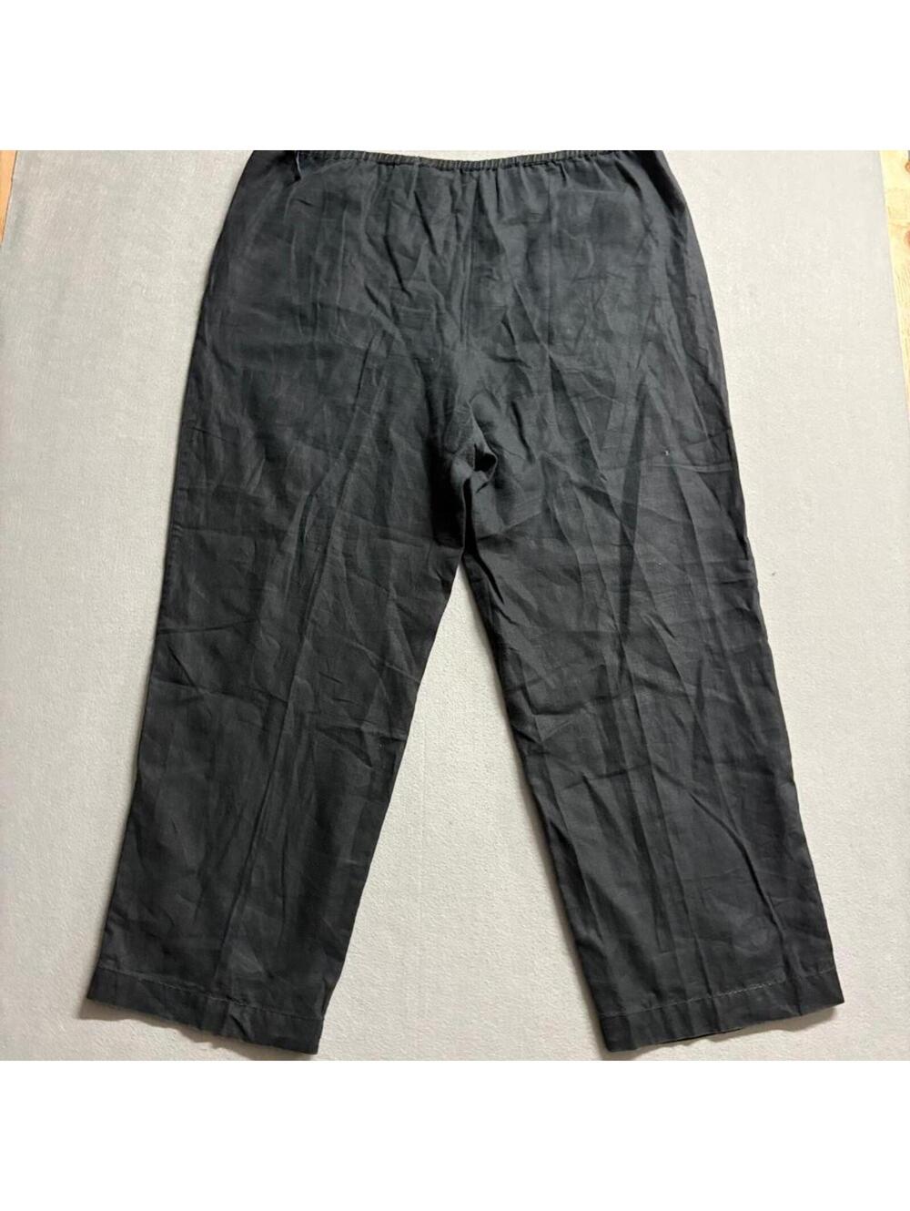Valerie Stevens Separates Black Linen Pants Womens Plus Size 2X Elastic Waist - Picture 7 of 10